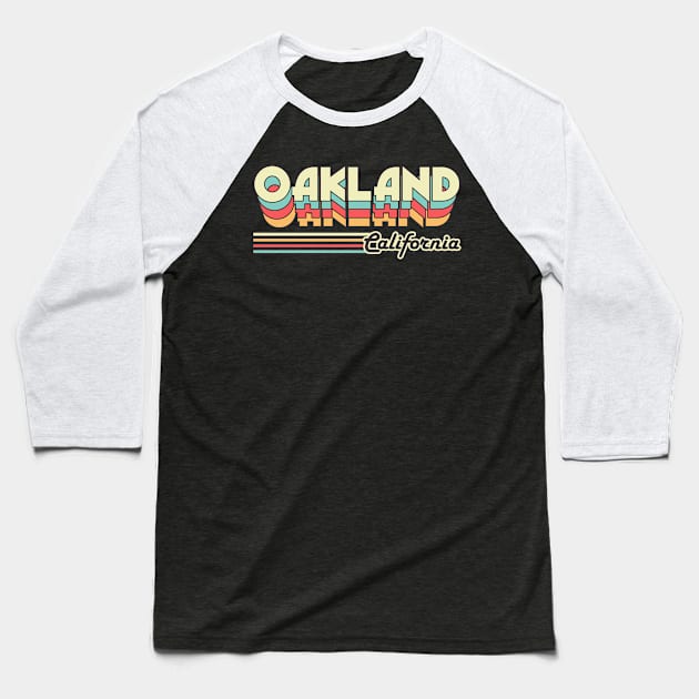 Oakland town retro Baseball T-Shirt by SerenityByAlex